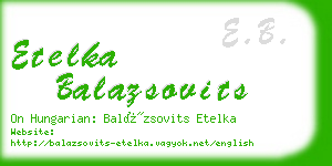 etelka balazsovits business card